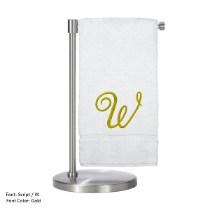 BC BARE COTTON Monogrammed Bath Towel, Personalized Gift, 27 x 54 inches - Set of 2 - White - Gold Script - 1 of 1