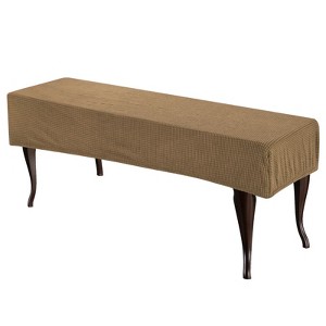 Unique Bargains Stretch Jacquard Checkered Anti-Dust Protecting Dining Chair Slipcovers for 42" - 54" Bench - 1 of 4