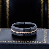 Jewelry Avalanche 8mm Beveled Black IP Rope Inlay Tungsten Carbide Mens Wedding Band - 3 of 4