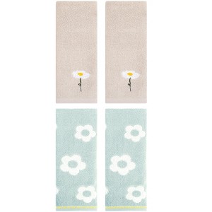 REGALWOVEN 4 Pcs Bathroom Soft Absorbent Cotton Hand Towels - 1 of 4