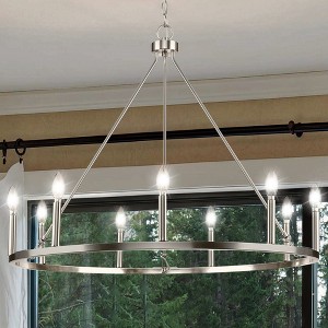 Urban Ambiance Luxury Modern Farmhouse Indoor Chandelier,  26-1/2''H x 35-1/2"W x 35-1/2''D,  Brushed Nickel Finish, UHP4603 - 1 of 4