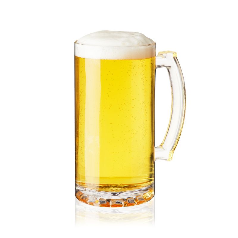 True Beer Mug, Large Pint Glass with Handle,  Dishwasher Safe Beer Stein, Extra Large Beer Glasses, 26 Ounce Beer Mug, Set of 2, Clear, 5 of 9