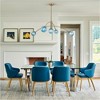 PAKOKULA 5-Light Gold Sputnik Chandelier with Blue Gradient Globe Glass Shades, Modern Curved Arm Fixture for Kitchen Island, 41.3 in. Wide - 3 of 4