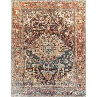 Livabliss 7'10"x10'2" Amelie Traditional Machine Washable Rug Gray: Flatweave Chenille Medallion Area Rug