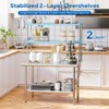 ROVSUN All Stainless Steel Table with Overshelves 48" X 30",Heavy Duty Pre Table with Adjustable Undershelf for Kitchen Restaurant Hotel - 4 of 4