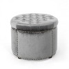 Modern Velvet Upholstered Ottoman-Christopher Knight Home - 2 of 4