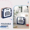 Lirago 14-Panel Baby Playpen Foldable Anti Slip Playard Indoor or Outdoor Safety Yard for Toddlers Blue 57x57" - 3 of 4