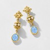 Ross-Simons Italian Tagliamonte Blue Venetian Glass and 4-4.5mm Cultured Pearl Drop Earrings in 18kt Gold Over Sterling - 3 of 4