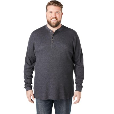 KingSize Men's Big & Tall Tall Waffle-Knit Thermal Henley Tee Big
