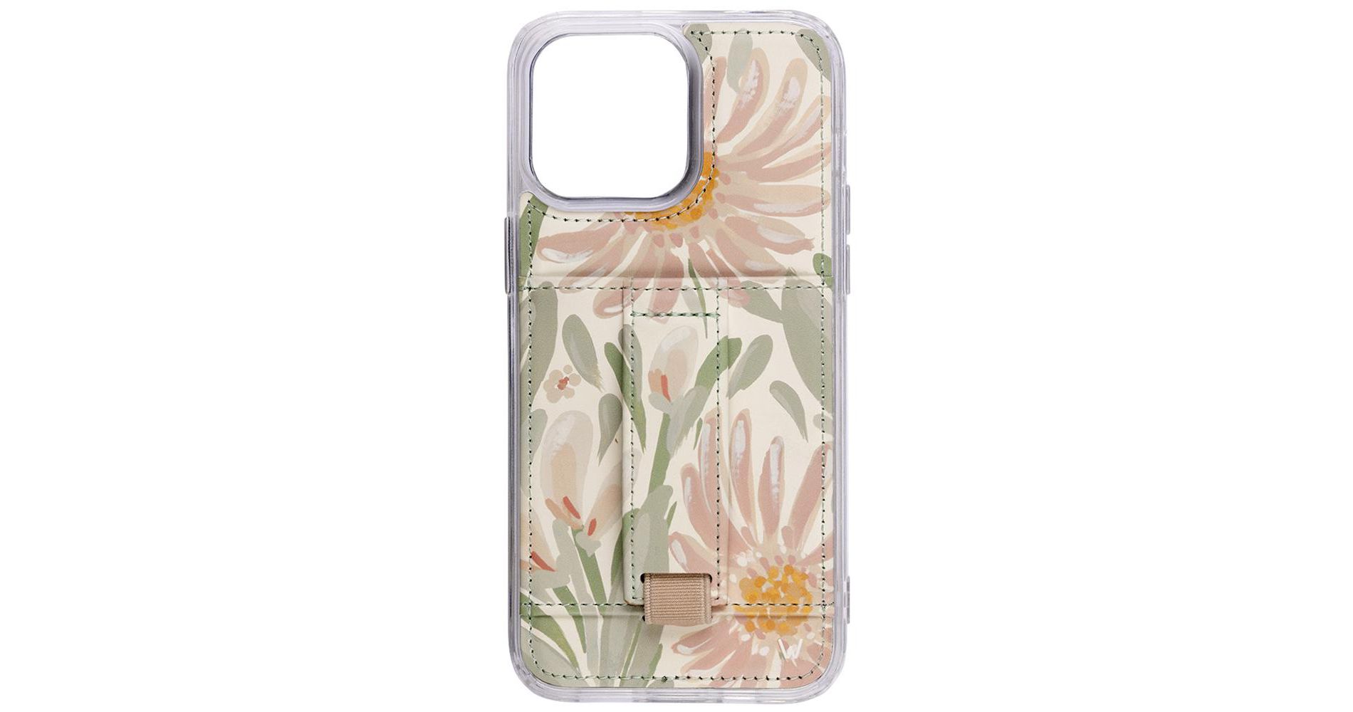 Walli Cases Painted Daisy Phone Case with Wallet and Finger Strap