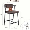 Bar Stools Set of 2, Upholstered Counter Height Bar Stools for 2 with Armrest, Wider Thickened Cushion,  for Bar, Dining Room, Kitchen - 2 of 4
