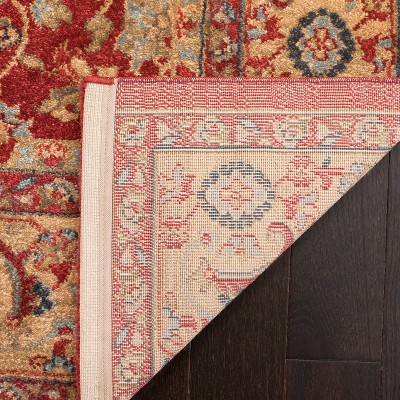Elegant Mahal Red Synthetic 26" Washable Runner Rug