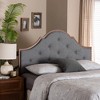 Baxton Studio Baxton Studio King Camila Fabric and Wood Headboard Gray/Walnut Brown - 3 of 4