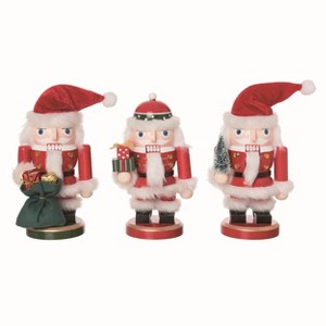 Transpac Wood Short Stack Santa w/Gifts Set of 3 Christmas Home Decorations - 1 of 1