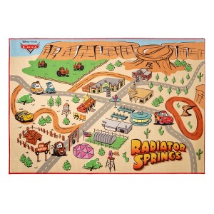 Cars 4'6"x6'6" Radiator Play Kids' Rug - 1 of 4