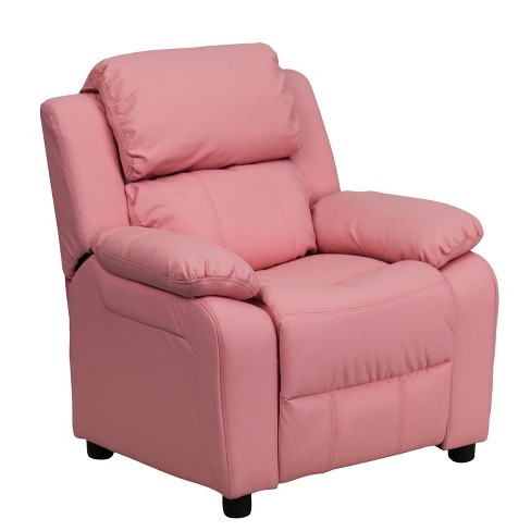 Flash Furniture Charlie Deluxe Padded Contemporary Pink Vinyl Kids ...