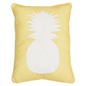 Pineapple Print Lumbar Throw Pillow Yellow - Decor Therapy
