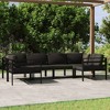 vidaXL Patio Lounge Set Outdoor Sectional Sofa Set Table Aluminum Anthracite - 2 of 4