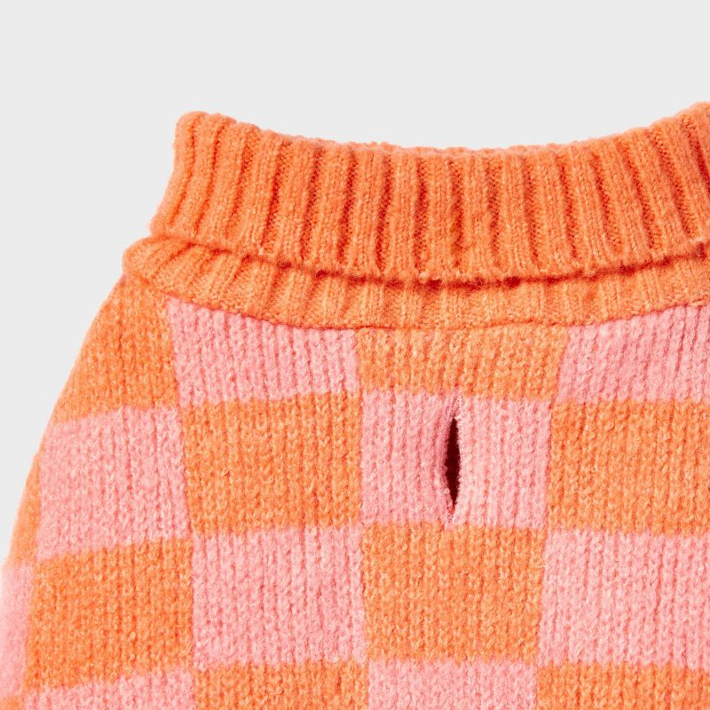 Checkered Knit Dog Sweater - Pink - Boots & Barkley™, 5 of 12