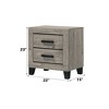 Gulches Light Gray Finish Nightstand 23 Inches High 2 Drawers Black Leg Design - 4 of 4