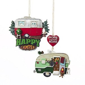 Kurt Adler Resin Ornaments for Christmas Tree, Happy Camper & Home Sweet Home (Set of 2) - 1 of 1