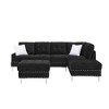 102" Chenille Sectional Sofa with Reversible Chaise, Storage Ottoman, Metal Legs & 2 Pillows - 4 of 4