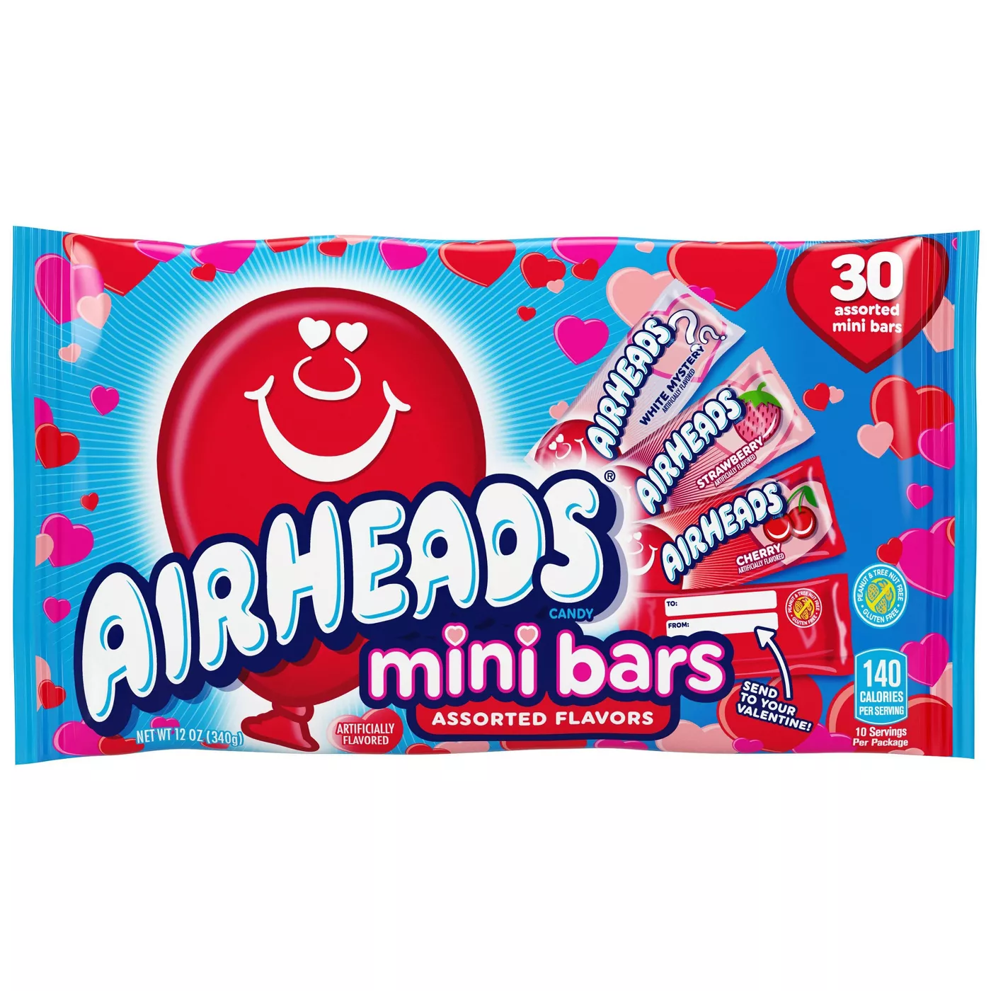 Airheads Valentine's Day Exchange Mini Bars Bag - 12oz/30ct - image 1 of 4