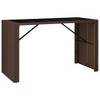 vidaXL Bar Table with Glass Top Brown 72.8 in.x31.5 in.x43.3 in. Poly Rattan - 2 of 4