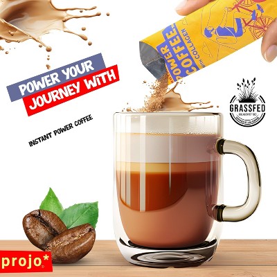 Projo Power Coffee with Collagen Caramel Latte Medium Dark Roast Instant Coffee - 3.1oz/4ct