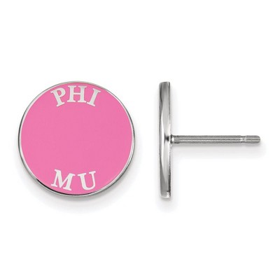 Black Bow Jewelry Sterling Silver Phi Mu Greek Life Stud Earrings