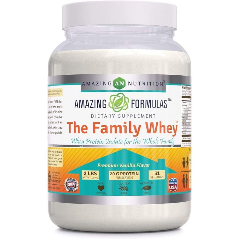 Amazing Formulas The Family Whey Protein Isolate Vanilla Flavor 2 Lbs, 1 of 2