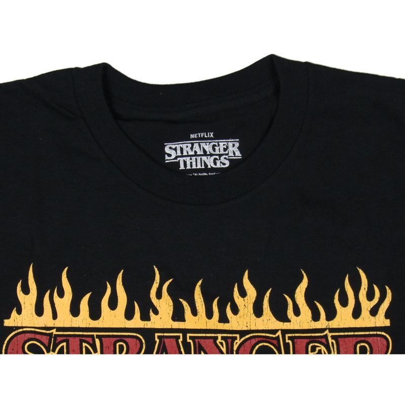Stranger Things Shirt Men's TV Show Title Logo Fire Graphic Tee T-Shirt Adult, 3 of 4