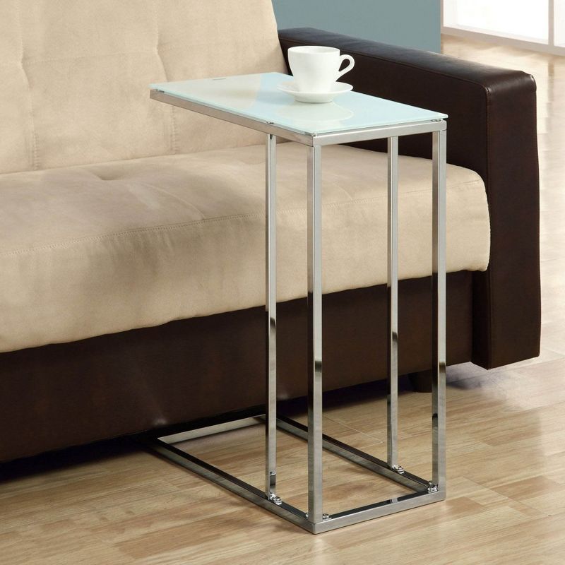 Monarch Specialties Contemporary Accent Rectangular Frosted Glass Side End Table, 2 of 6