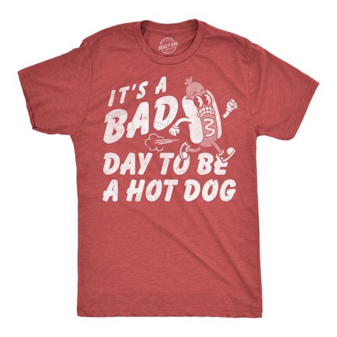 Мужские футболки Crazy Dog T-Shirts, Inc. Mens Funny T Shirts Its A Bad Day to Be A Hotdog Sarcastic Fourth Of July Graphic Novelty Tee for Men - Crazy Dog Men's T Shirt For Fourth Of July L