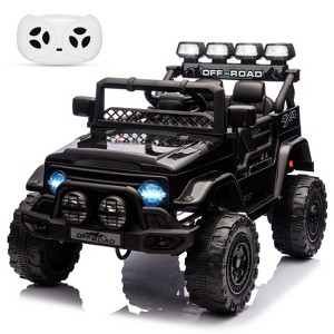 12V Ride On Truck Car, 2WD Electric Car with Remote Control, Toddler Ride On Toy with Spring Suspension, 3 Speeds, for Ages 3-8 Years Kids - 1 of 4