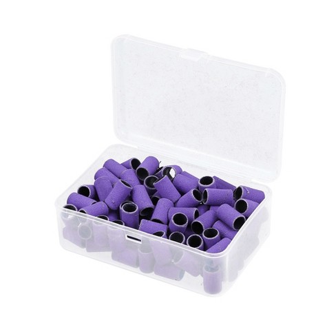 Unique Bargains 150 Grit Nail Drill Bits Sanding Bands Gel File Polish  Remover For Electric Nail Tools Purple 100 Pcs