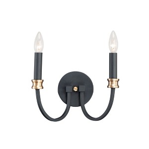 Maxim Lighting Charlton 2 - Light Wall Light in  Black/Antique Brass - 1 of 2