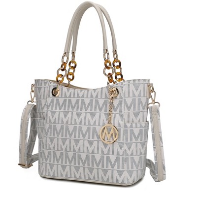 MKF Collection Kissaten Milan “M” Signature Tote Faux Leather Shoulder Bag for Women by Mia K