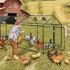 Large Metal Chicken Coop with Run, 120 in x 40 in x 40 in Chicken Run with Cover, Outdoor Walk in Poultry Cage, for Duck Rabbit Hen Chicken - 4 of 4