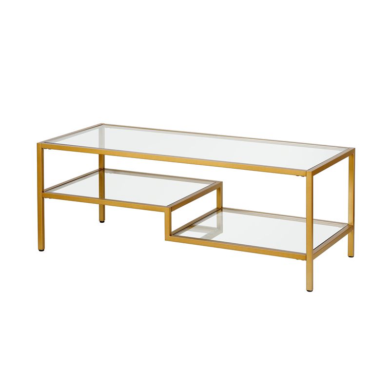  Metal Ada Double Shelf Coffee Table in Gold - Henn&Hart, 2 of 11