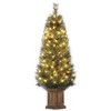 4.5ft Pre-Lit Christmas Tree with 108 Warm Lights, Red Berries, Pine Cones and Light Box Base - 2 of 4
