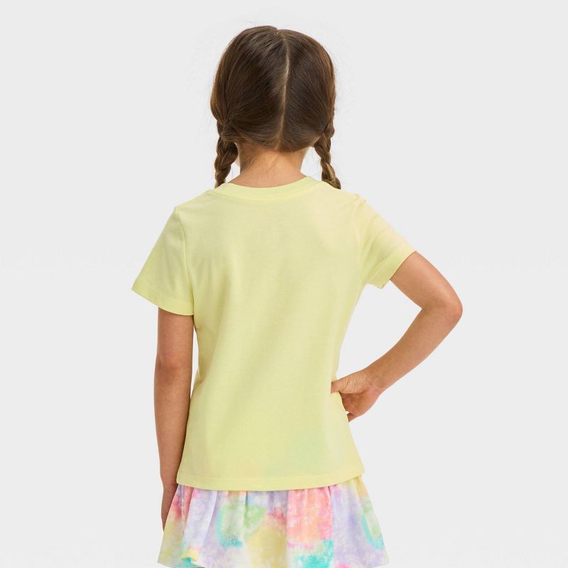 Toddler Girls' Smiles Short Sleeve T-Shirt - Cat & Jack™ Yellow, 3 of 5