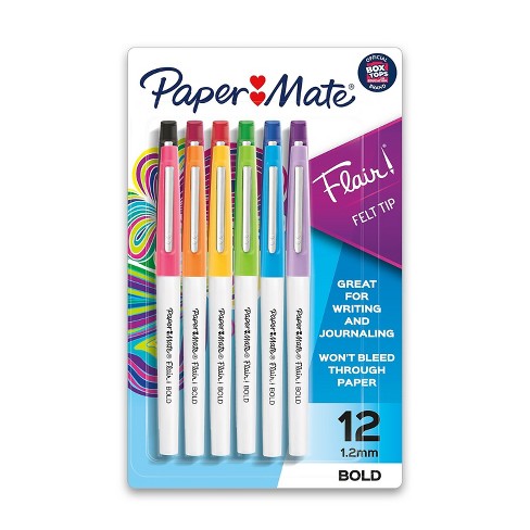 Paper Mate Flair Felt Pen Bold Point Assorted Ink Dozen (2125414) : Target