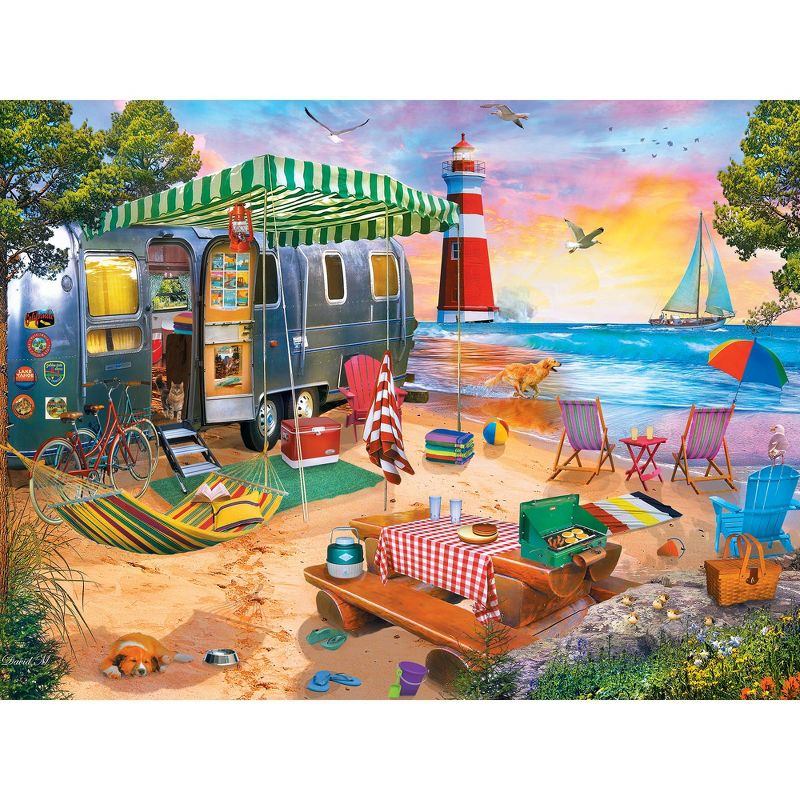 MasterPieces 300 Piece EZ Grip Jigsaw Puzzle - Oceanside Camping - 18"x24", 3 of 8