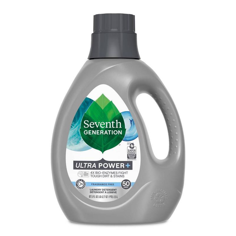 Seventh Generation Power Plus Liquid Laundry Detergent Soap - Unscented - 50 Loads/87.5 fl oz, 3 of 10