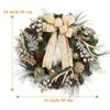Pre-lit Christmas Wreath with Lights, 24 in Xmas Wreath with Faux Antlers Ball Ornaments - 2 of 4
