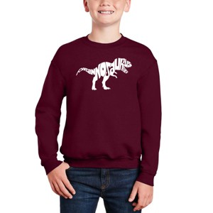 LA Pop Art Tyrannosaurus Rex - Boy's Word Art Crewneck Sweatshirt - 1 of 3