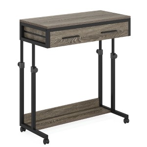 Resenkos Sofa Table, End Table, Side Table,Height Adjustable Desk, Mobile Side Table Portable Desk with Drawers,Gray - 1 of 3