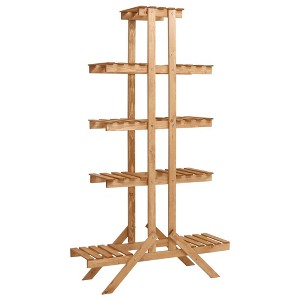 vidaXL White Iron 4-Floor Flower Stand with Wheels, Durable Plant Rack with Strong Frame and Versatile Storage Shelf, 17.3"x9.1"x31.5" - 1 of 4