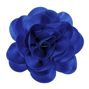 Unique Bargains Alloy Satin Fabric Big Rose Flower Dainty Brooches Pins 1 Pc - 1 of 4